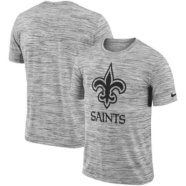 New Orleans Saints Heathered Black Sideline Legend Velocity Travel Performance Nike T-Shirt